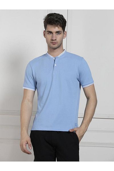 Dennis Lingo By Styli Solid Mandarin Neck T-Shirt