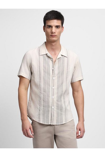Dennis Lingo By Styli Striped Short Sleeves Button-Down Shirt