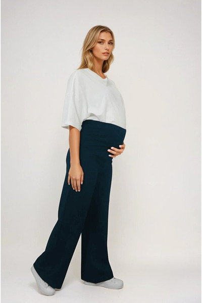 MODA ملابس الأمومة الخصر قابل للتعديل من الركيزة واسعة الساق اثنين من موضوع ل...