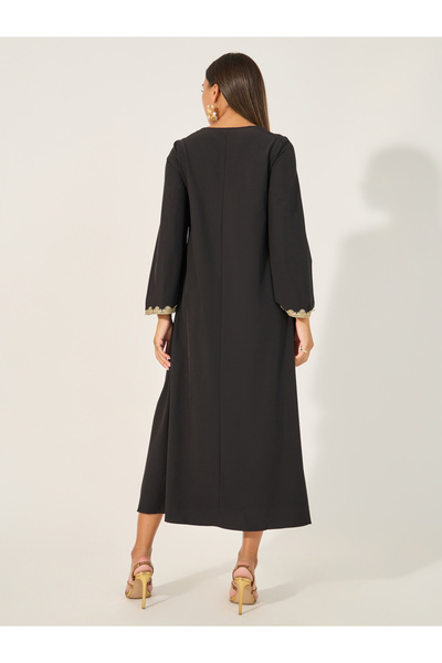 Take Two By Styli Embroidered V Neck A-Line Jalabiya