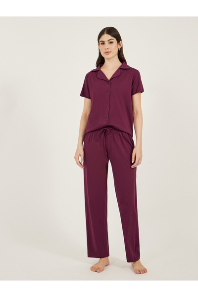 Styli Cotton Jersey Short Sleeve Shirt and Pyjama Set