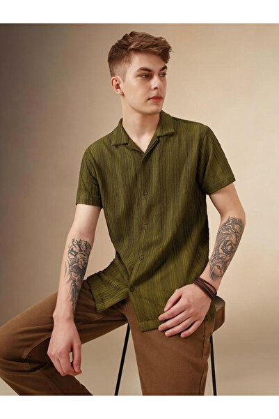 Dennis Lingo By Styli Button Down Plain Short Sleeve Shirt