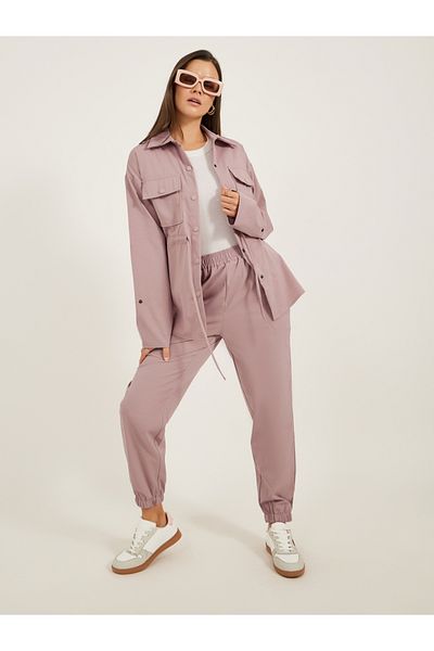 Styli Solid Pocket Detail Shirt and Joggers Co-Ords