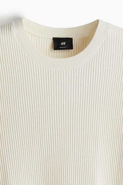 H&M Regular Fit Rib-knit T-shirt