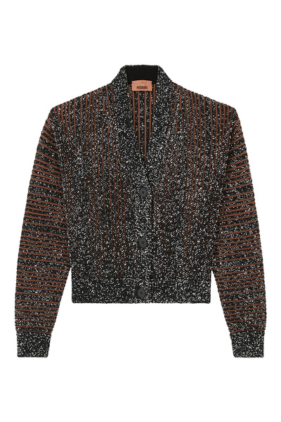 Missoni Payetli Örgü Hırka - Siyah Çok Renkli