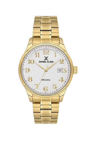 Daniel Klein Classic Steel Cord Numeral Gold Color 41 mm Men's Wristwatch Dk.1.14050