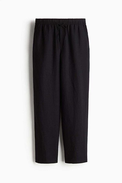 H&M Linen-blend drawstring trousers