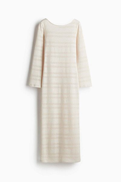 H&M Lacing-detail hole-knit dress