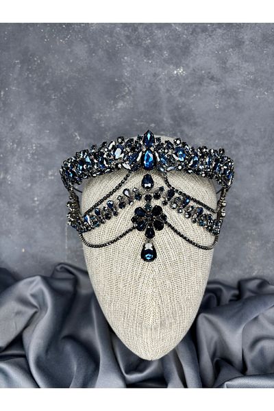 Hayalperest boncuk Hera Frontal Dangle Bridal Henna Crown Hair Accessory