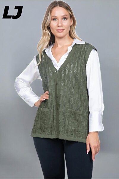 LAJESTE Дамски пуловер с копчета за жени на средна възраст и по-възрастни, тъ...