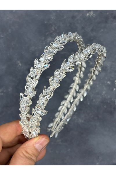Hayalperest boncuk Double Row Stone Lea Bridal Hair Accessory Bridal Henna Crown
