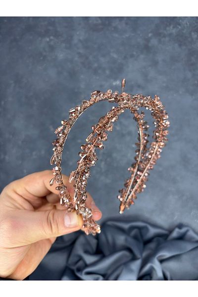 Hayalperest boncuk Sare Model Double Row Bridal Henna Crown Hair Accessory