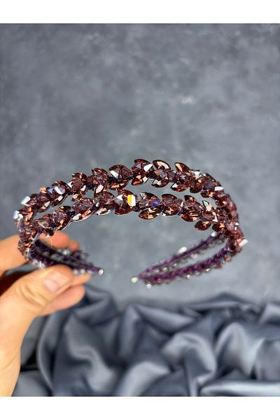 Hayalperest boncuk Double Row Stone Lea Bridal Hair Accessory Bridal Henna Crown