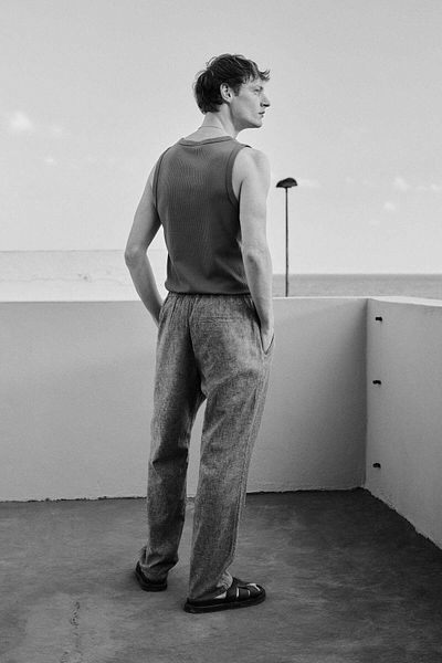 H&M Regular Fit Linen-blend Trousers