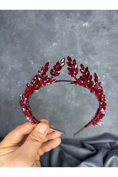 Hayalperest boncuk Bride and Henna Crown Hair Accessory with Venus Leaf Design