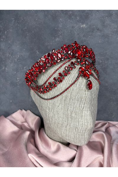 Hayalperest boncuk Hera Frontal Dangle Bridal Henna Crown Hair Accessory