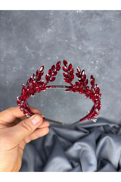 Hayalperest boncuk Bride and Henna Crown Hair Accessory with Venus Leaf Design