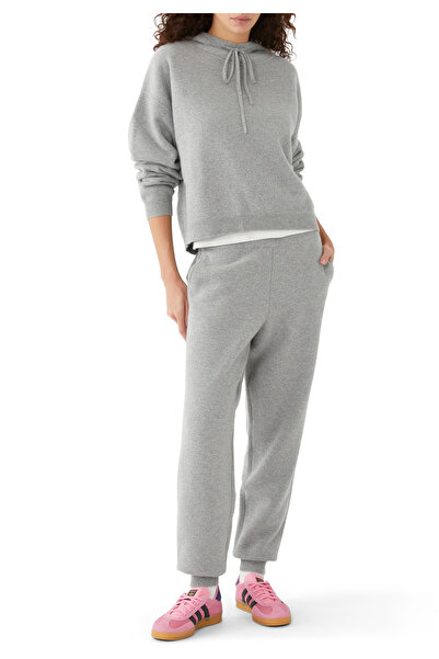 LouLou Studio Lüks Kaşmir Örgü Kapüşonlu Sweatshirt - Gri