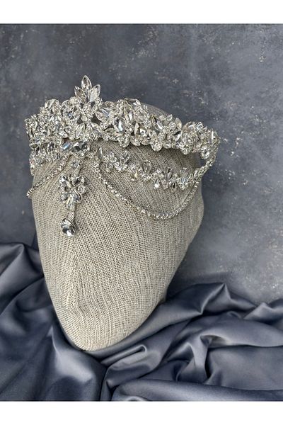 Hayalperest boncuk Dali Fascia Dangle Bridal Henna Crown Hair Accessory