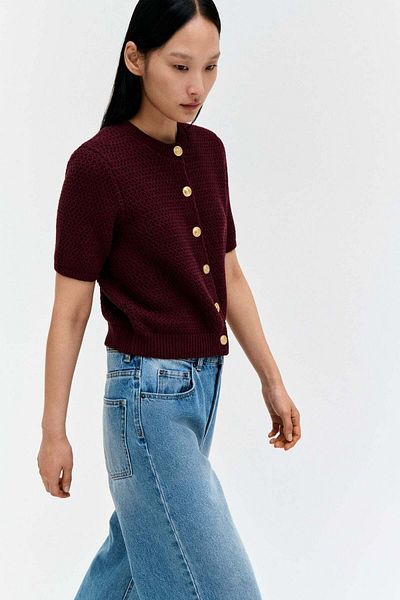 H&M Textured-knit cardigan