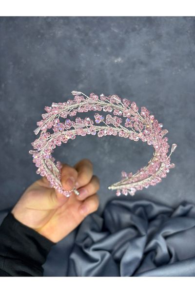 Hayalperest boncuk Sare Model Double Row Bridal Henna Crown Hair Accessory