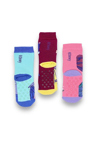 Disney Princess Licensed Girl's 3 Pairs of Towel Socks Model: 21549