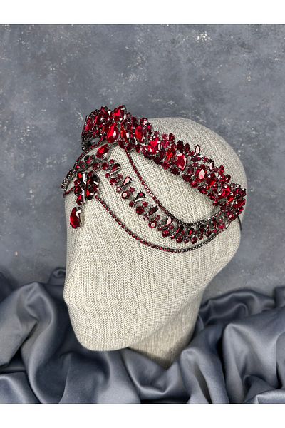 Hayalperest boncuk Hera Frontal Dangle Bridal Henna Crown Hair Accessory