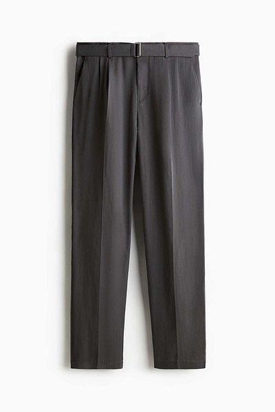 H&M Regular Fit Belted twill trousers