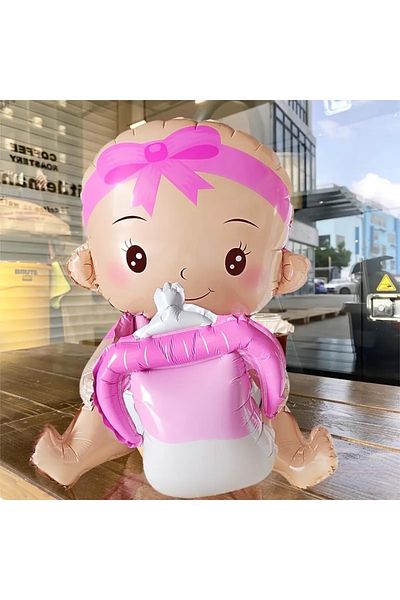 Party City Boy and Baby Foil Balloon - Bottle and Gender Reveal