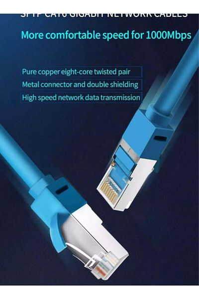 jh كابل شبكة CAT6 أزرق (JH) بطول 1 متر