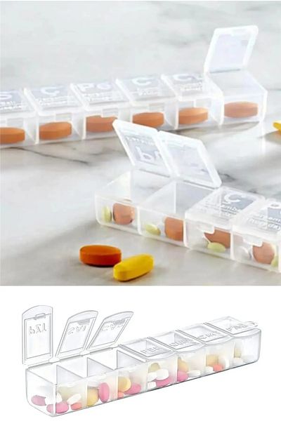 Hobimos Weekly Daily Medicine Storage Box Pill Box 7 Day Medicine Storage Container