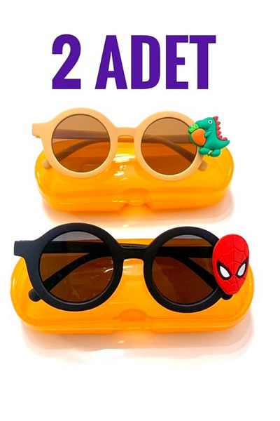 minikiti 2 Pieces Uv400 Protected Boy Baby Sunglasses and Colorful Glasses Box