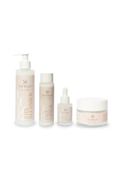 Sorice Pirinç Özlü Temizleyici, Tonik, Serum ve Nemlendirici Seti