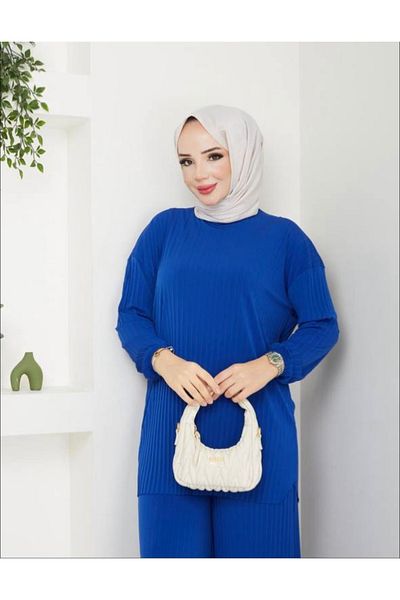 Aknur Moda Σετ παντελόνι με πλισέ Sandy Tunic