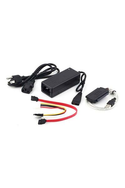 Generic كابل محول من محرك SATA/IDE إلى USB 2.0 للقرص الصلب مقاس 2.5/3.5 بوصة، أسود