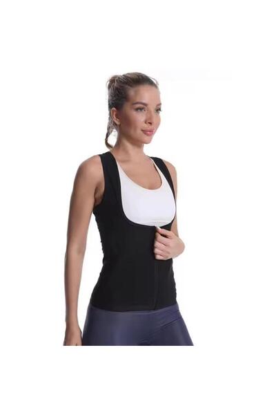 Generic Waist Trainer Zipper Vest Black Sports Corset Super Wicking Body Shaper Women