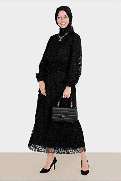 Alvina Lace and Belted Double Skirt Set - 42844