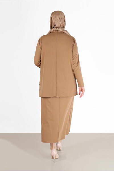 Alvina 2019 Σετ διπλής φούστας με τσέπες και πέτρα