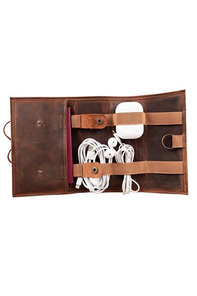 PLM G2 Antique Brown Leather Carrying Bag - Cable Accessory