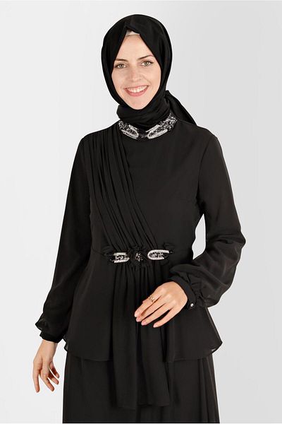 Alvina 30252 Set fuste duble brodate cu piatra model