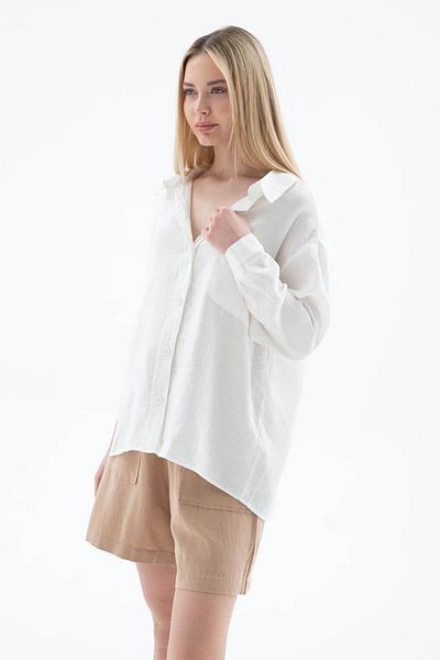 Fashion Friends Cămașă de damă oversize ecru 25Y0571K1
