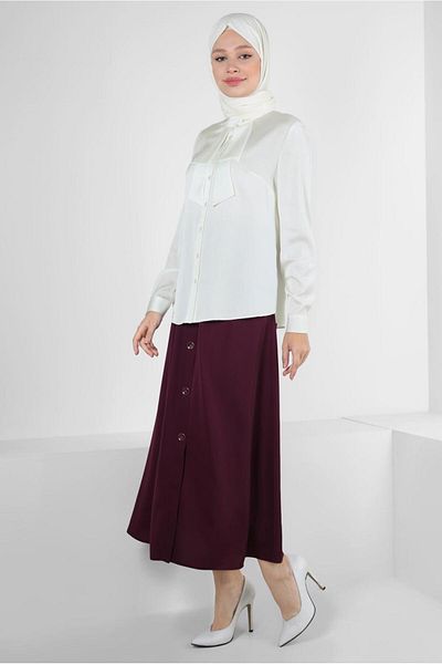 Alvina BUTTONED SATIN BLUZ 43867