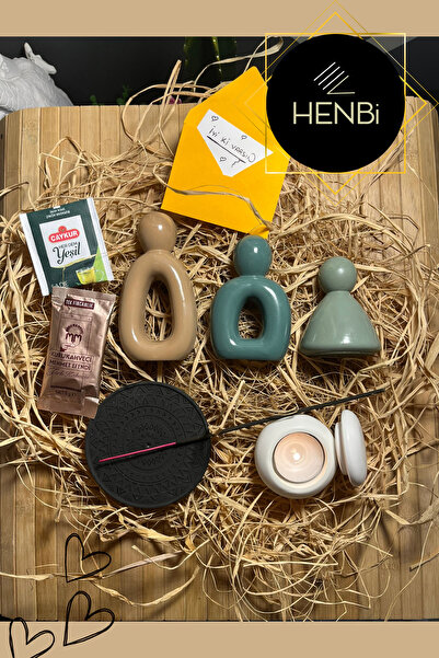 HENBi Aile Figürleri & Tütsülük & Tütsü & Kapaklı mumluk & Mum & Kahve & Çay ...