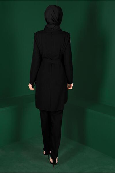 Alvina Double Pants with Stone-Set Tassel Detail Belt. Team 30288