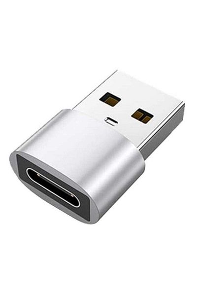 Generic Type-C Female to USB Male Adapter - Silver