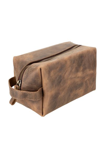 PLM Leather Care and Travel Bag, Size L, Antique Brown