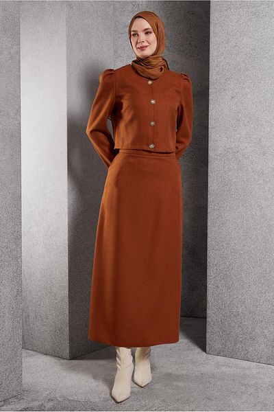 Alvina 45278 Model Buttoned Skirt Set