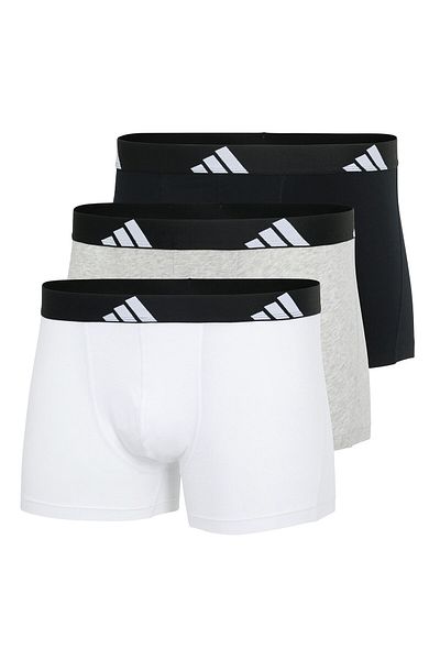 adidas Herren Boxershorts, 3er Pack - Trunks, Active Flex Cotton, Logo, einfarbig