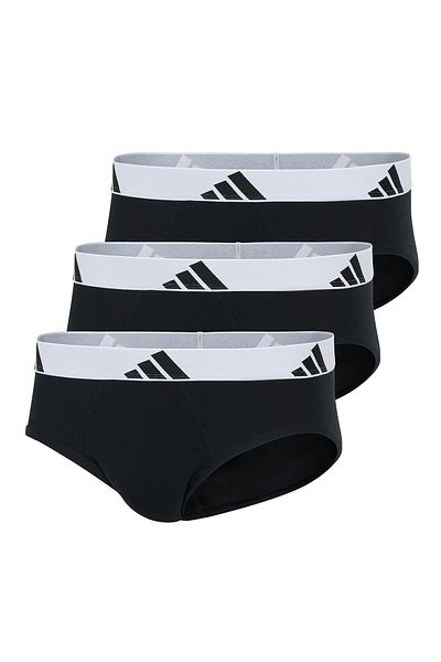 adidas Herren Slip, 3er Pack - Briefs, Active Flex Cotton, Logo, einfarbig
