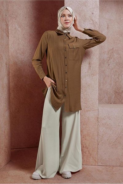 Alvina 44598 Model Shirt Collar Hijab Tunic